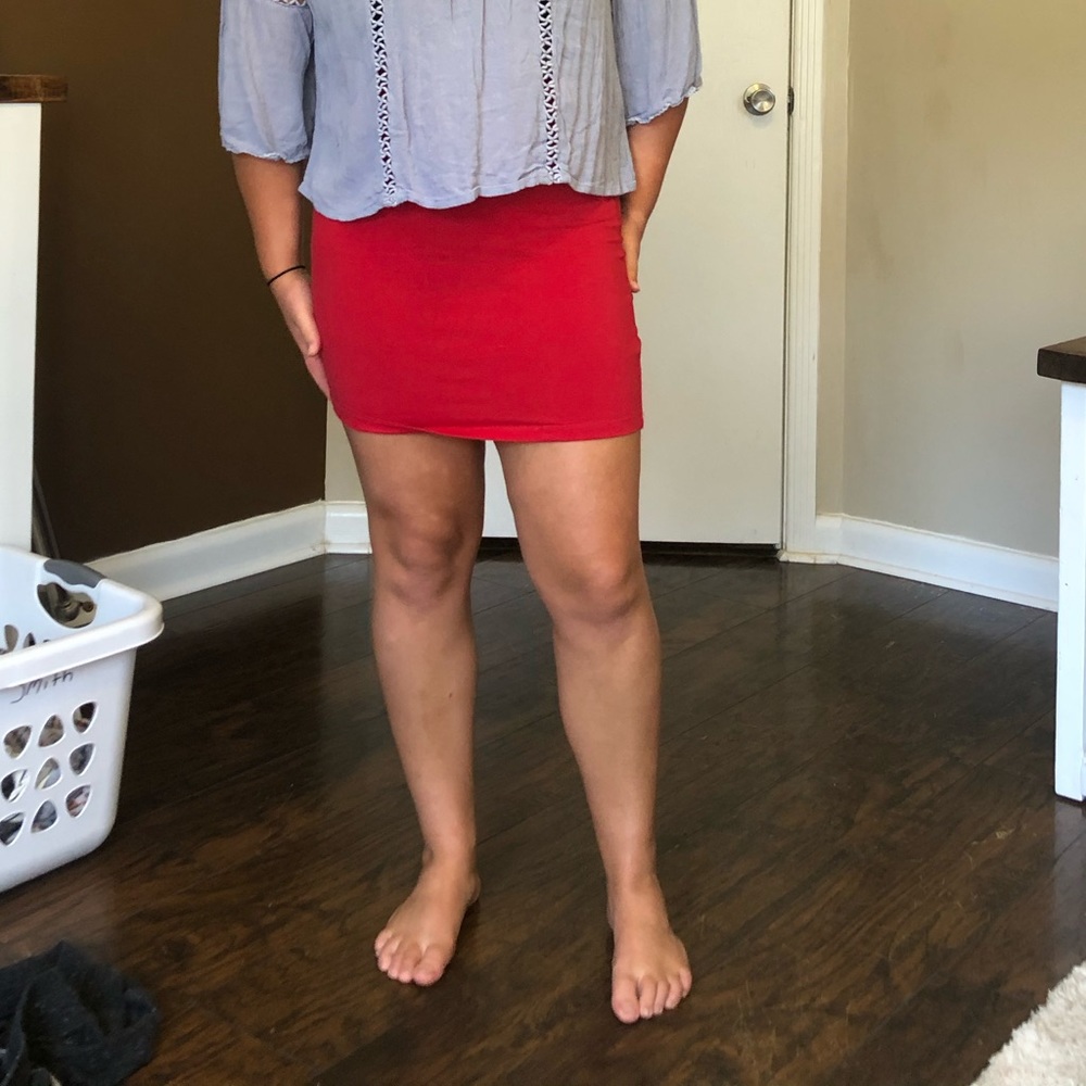 Red mini skirt size medium